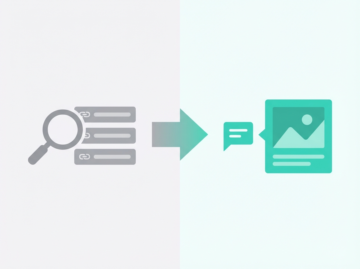 Comparison diagram showing the differences between traditional SEO and Answer Engine Optimization