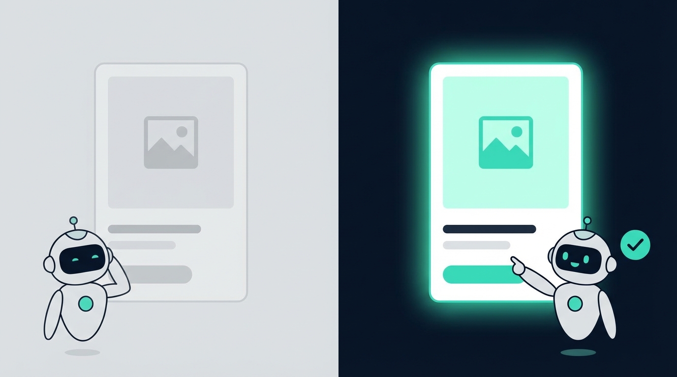 Comparison showing product pages that AI skips versus ones it recommends