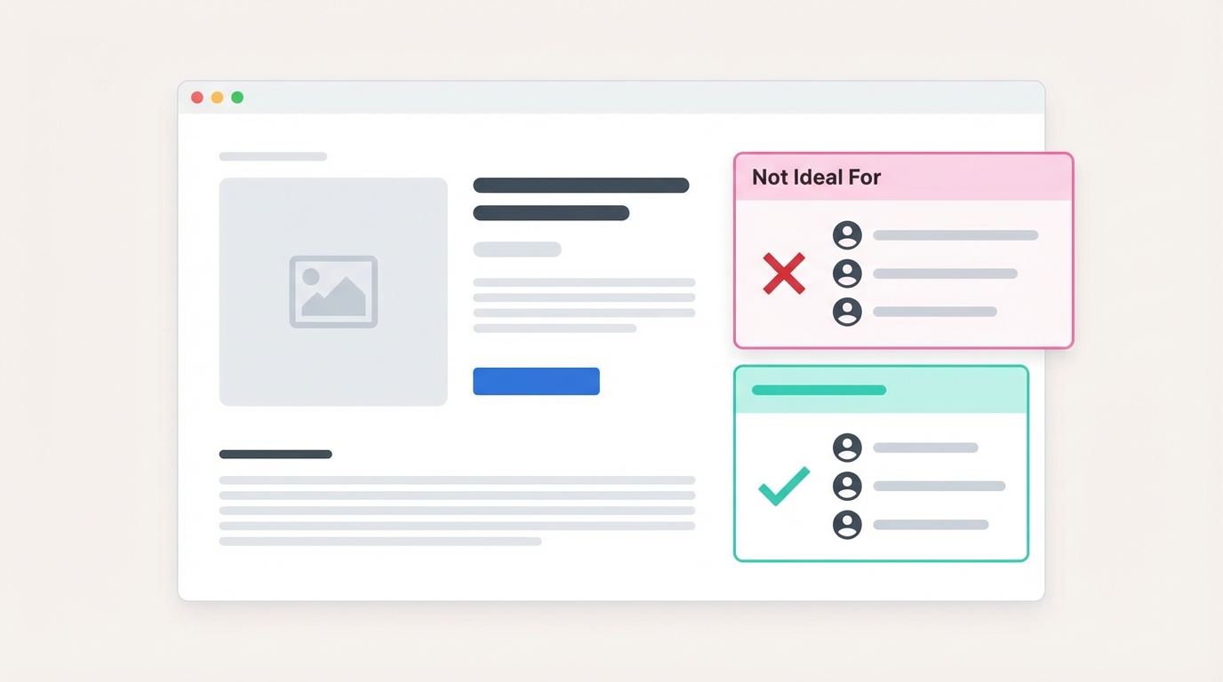 The 'Not Ideal For' Section: Why Your Product Page Needs One